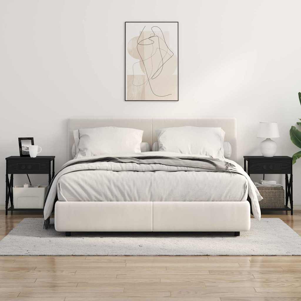 vidaXL Κομοδίνο Μαύρη Οξυά 41 x 31 x 51 εκ. Επεξεργασμένο Ξύλο
