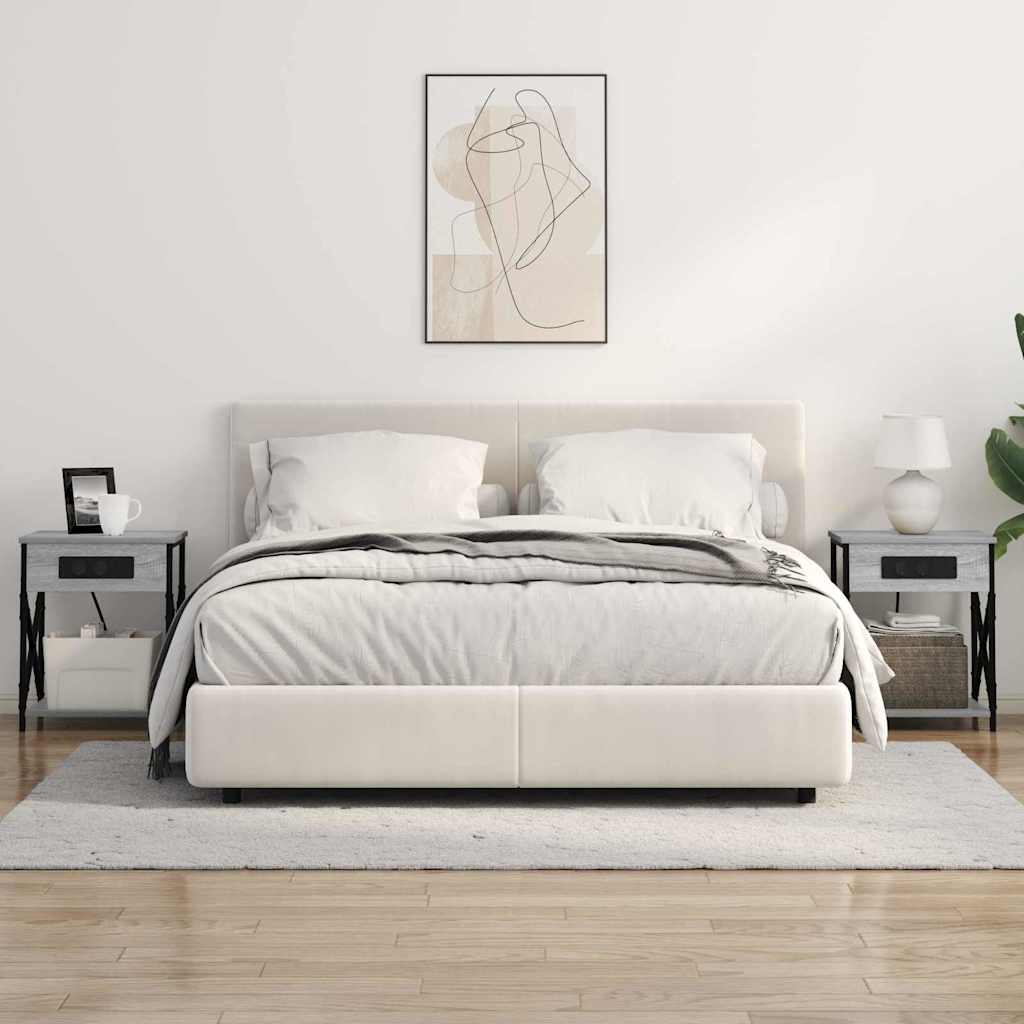 vidaXL Κομοδίνο Γκρίζο Σονομα 41 x 31 x 51 εκ. Επεξεργασμένο Ξύλο