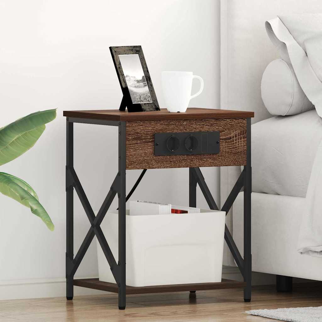 vidaXL Κομοδίνο Καφέ δρυς 41 x 31 x 51 εκ. Επεξεργασμένο Ξύλο