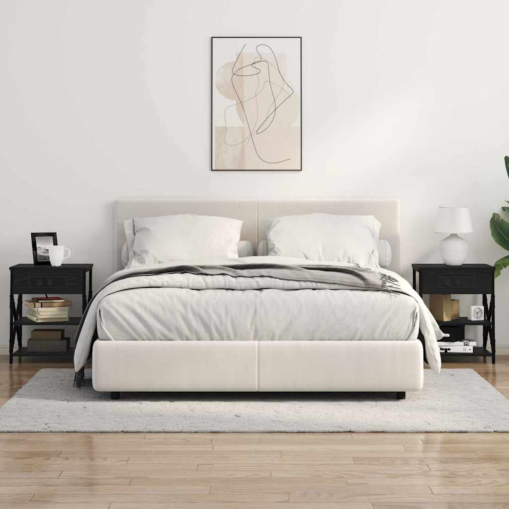 vidaXL Κομοδίνο Μαύρη Οξυά 41 x 31 x 51 εκ. Επεξεργασμένο Ξύλο