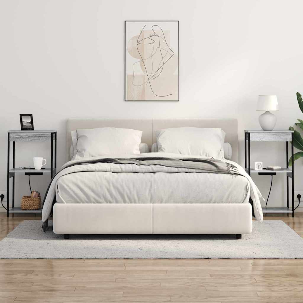 vidaXL Κομοδίνο Γκρίζο Σονομα 41 x 31 x 76 εκ. Επεξεργασμένο Ξύλο
