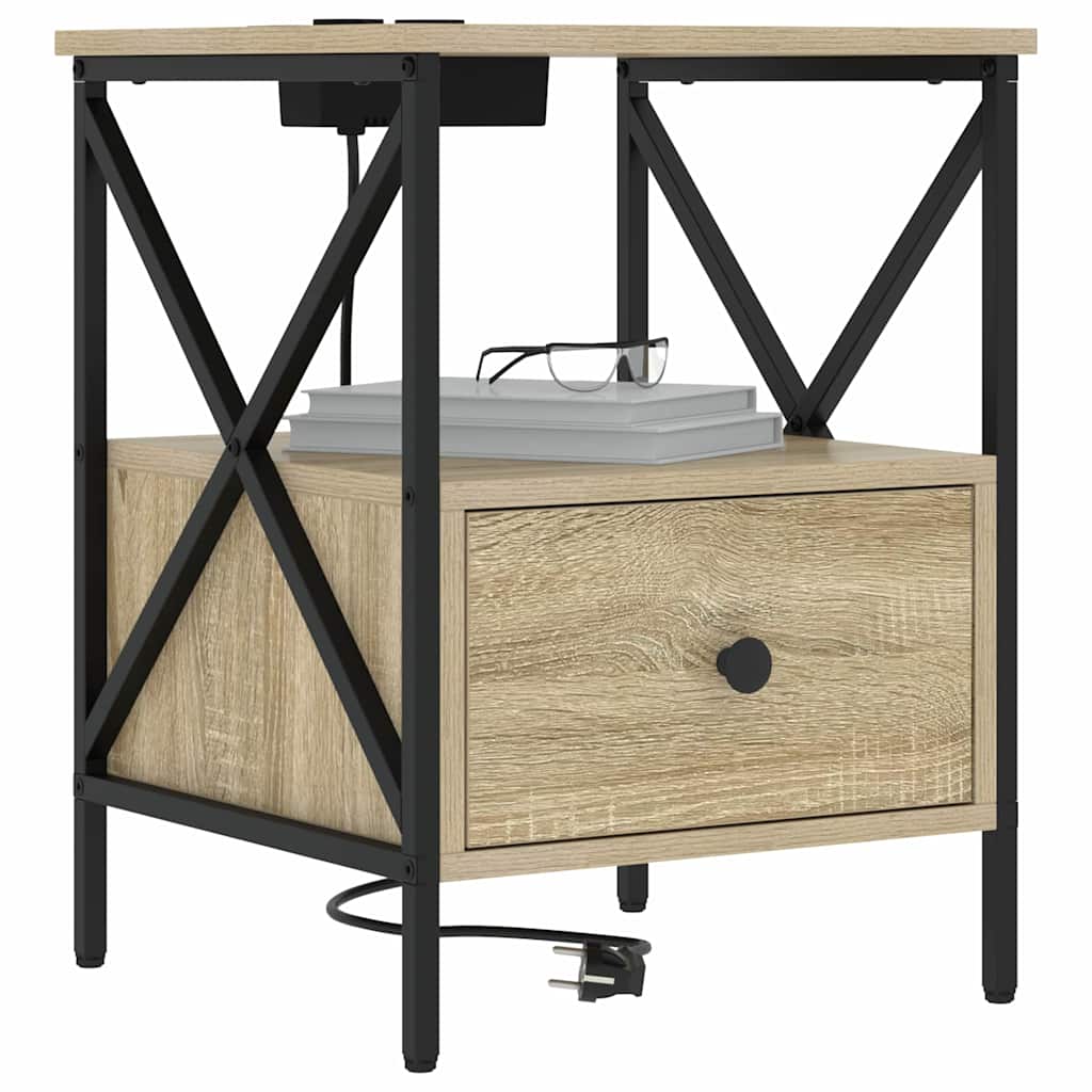 vidaXL Κομοδίνο Δρύς Sonoma 41,5 x 40,5 x 55 εκ. Επεξεργασμένο Ξύλο