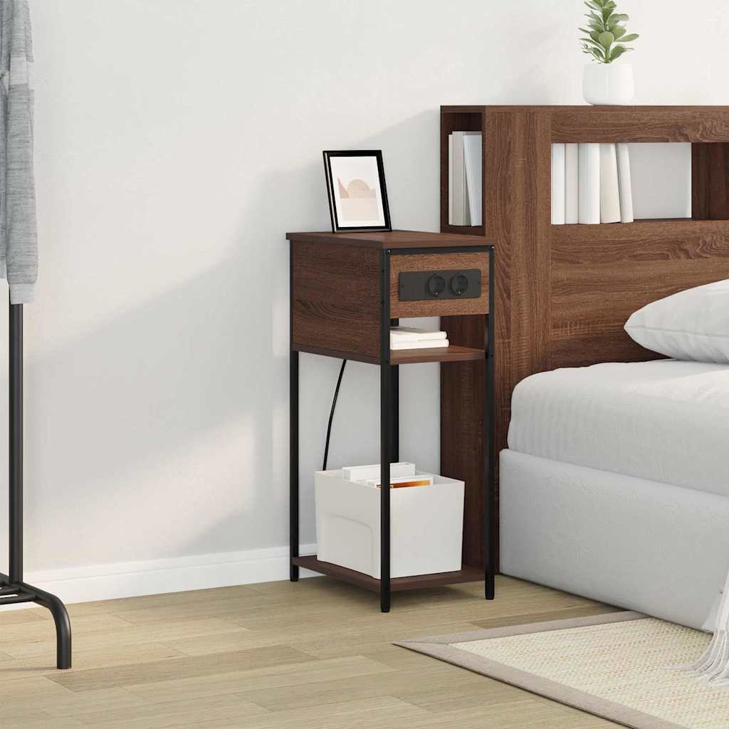 vidaXL Κομοδίνο Καφέ δρυς 41 x 28 x 76 εκ. Επεξεργασμένο Ξύλο