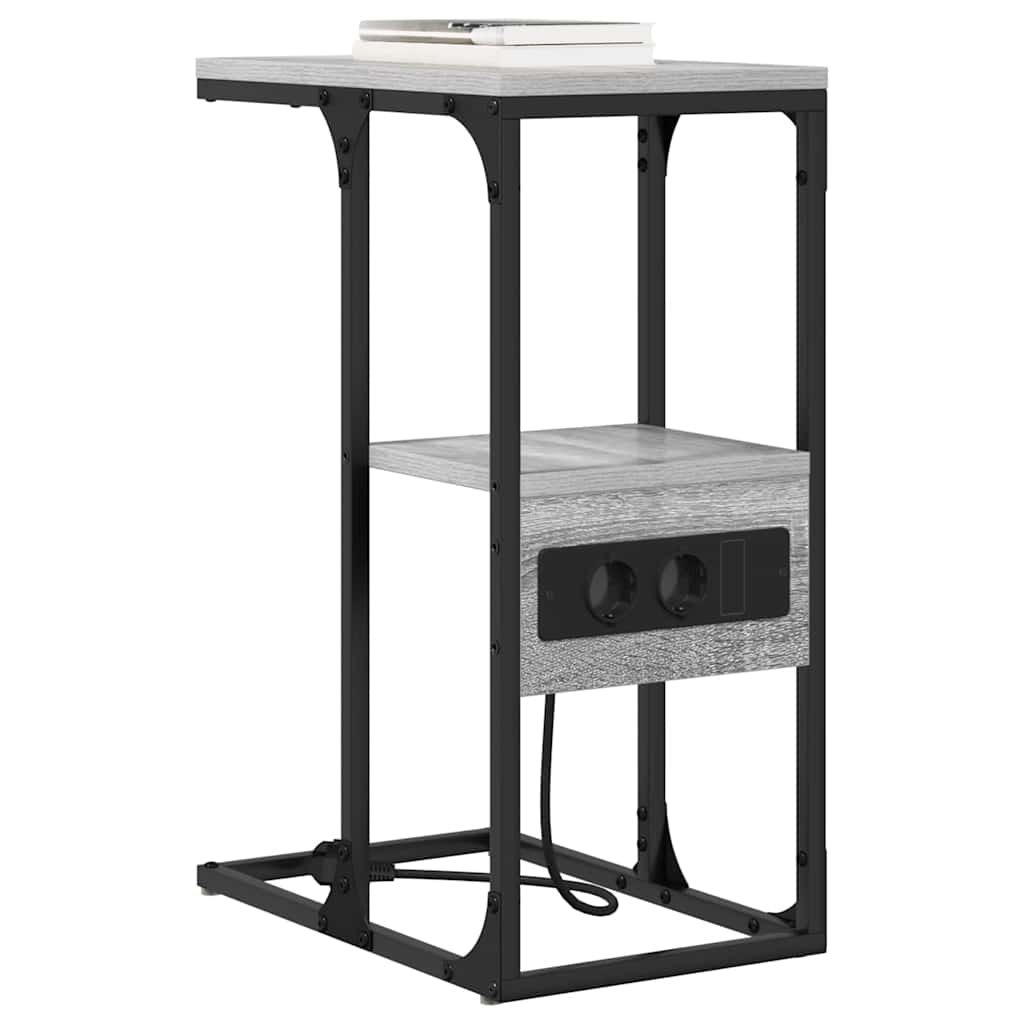 vidaXL Κομοδίνο Γκρίζο Σονομα 41,5 x 26 x 60,5 εκ Επεξεργασμένο Ξύλο