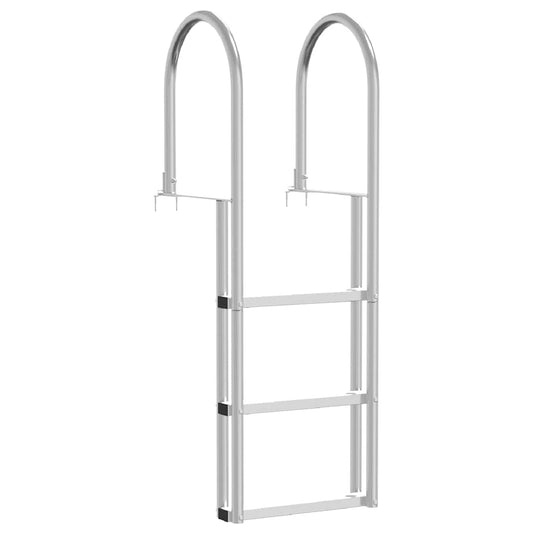 vidaXL 3-Βήμα Σκάλα για Μώλο Ασημί 45 x 11,5 x 134 εκ Αλουμίνιο