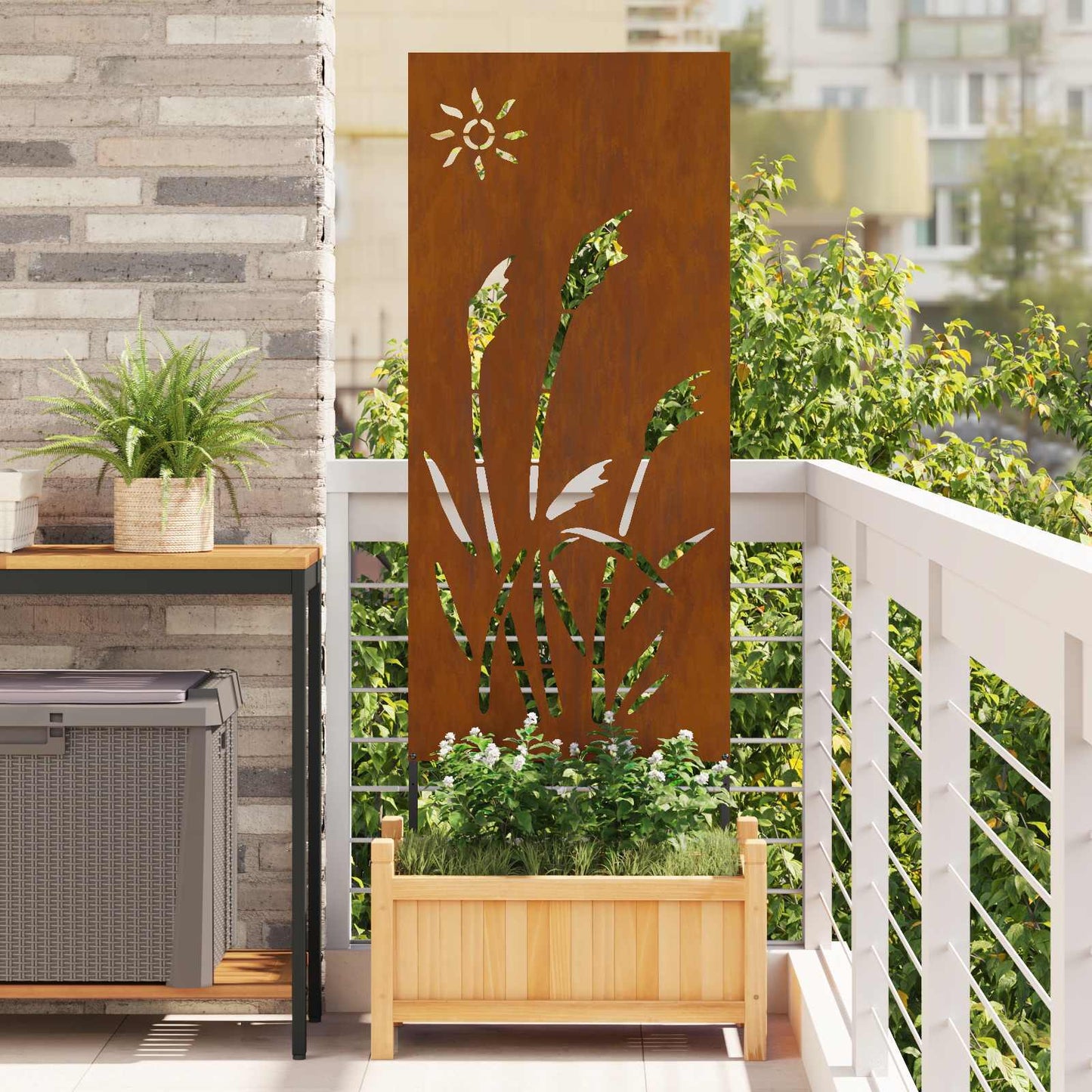vidaXL Οθόνη Ιδιωτικότητας Κήπου Σκ rusty 50 x 140 εκ