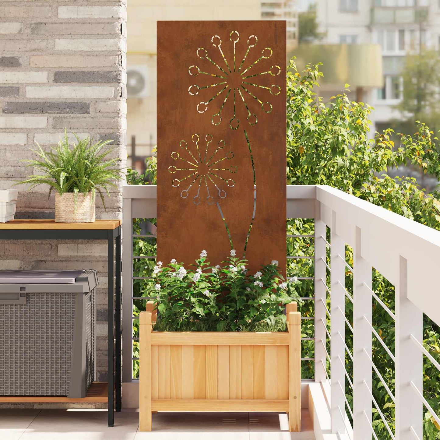 vidaXL Οθόνη Ιδιωτικότητας Κήπου Σκ rusty 50 x 140 εκ