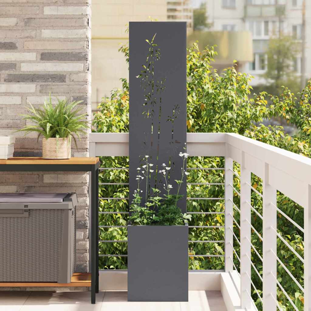 vidaXL Οθόνη Ιδιωτικότητας Κήπου Floral Ανθρακί 32 x 140 εκ.