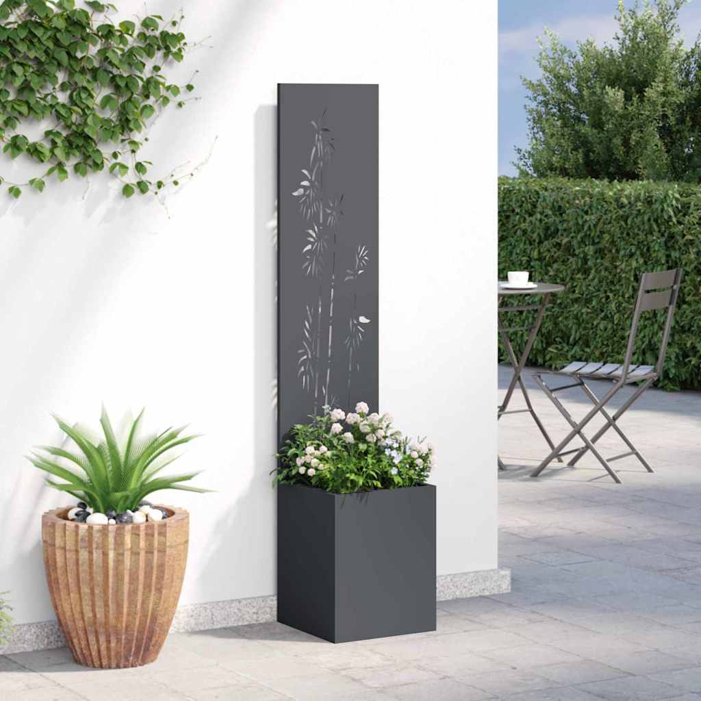 vidaXL Οθόνη Ιδιωτικότητας Κήπου Floral Ανθρακί 32 x 140 εκ.