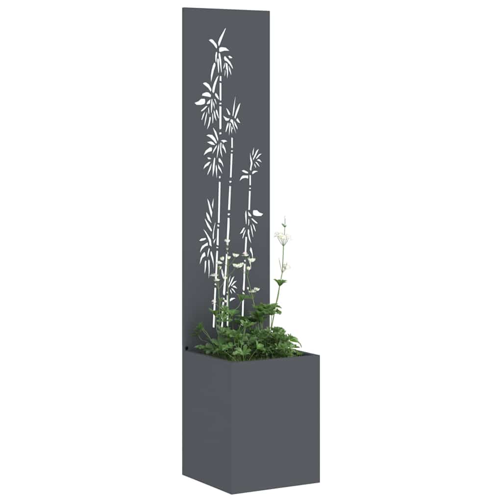 vidaXL Οθόνη Ιδιωτικότητας Κήπου Floral Ανθρακί 32 x 140 εκ.