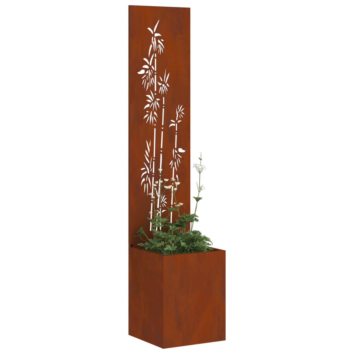vidaXL Οθόνη Ιδιωτικότητας Κήπου Floral Σκ rusty 32 x 140 εκ.