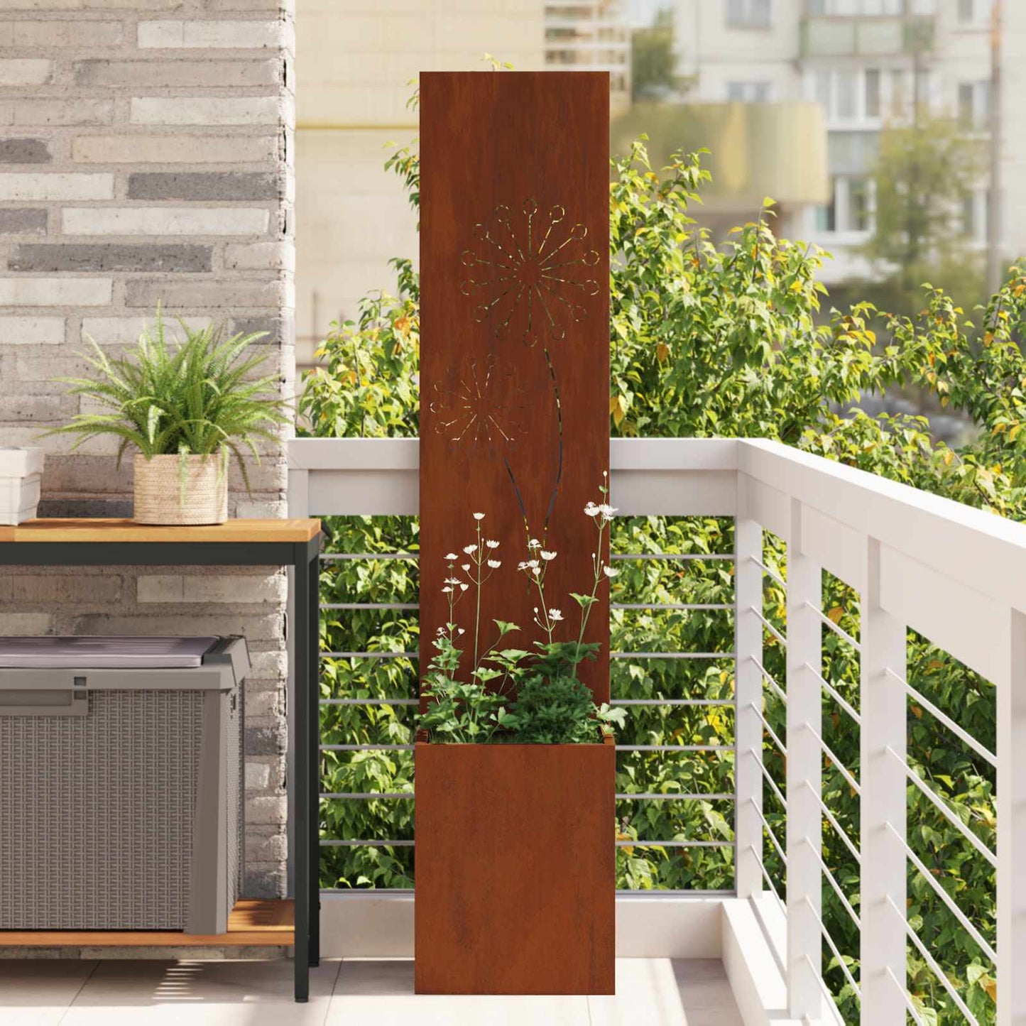 vidaXL Οθόνη Ιδιωτικότητας Κήπου Σκ rusty 32 x 140 εκ.