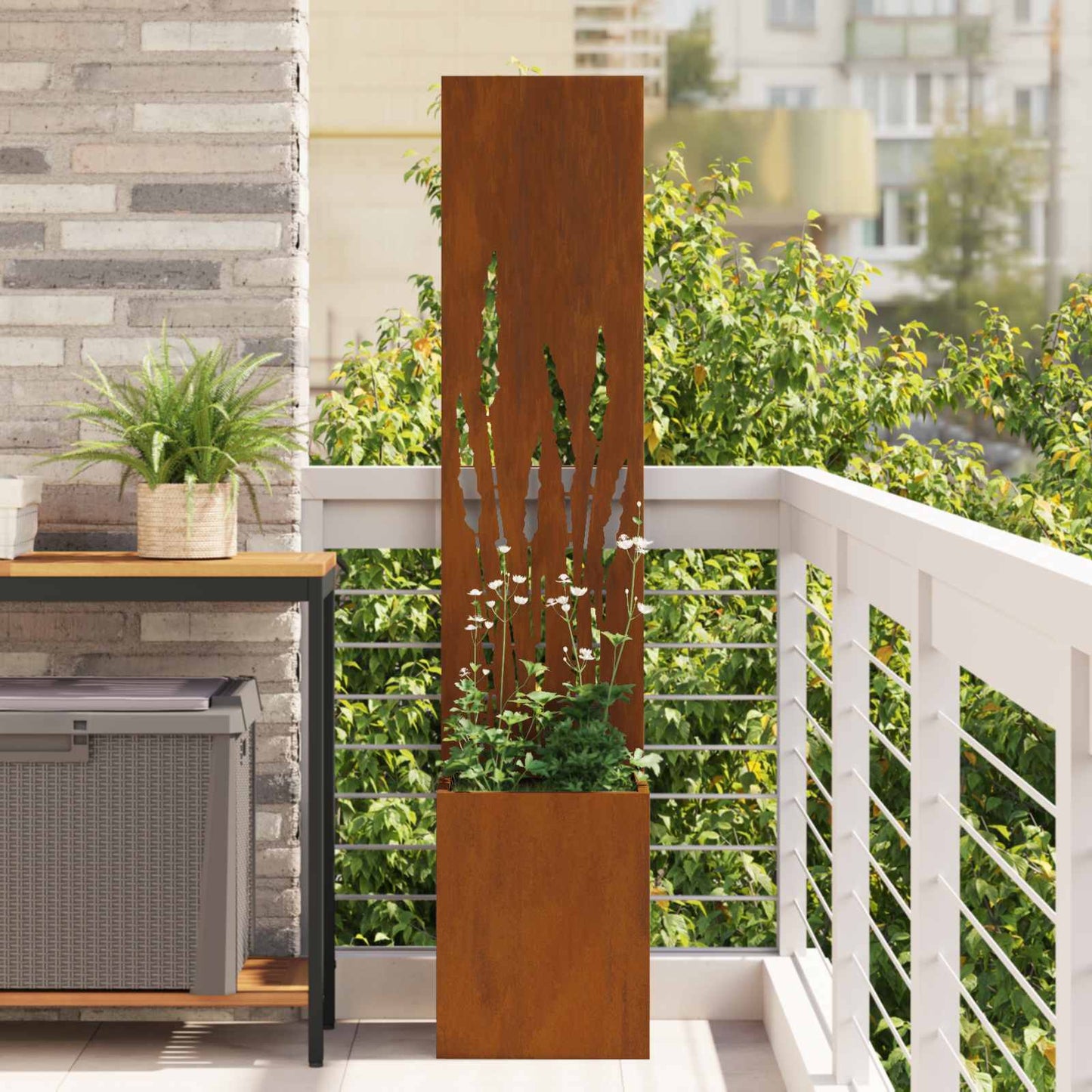 vidaXL Οθόνη Ιδιωτικότητας Κήπου Σκ rusty 32 x 140 εκ.