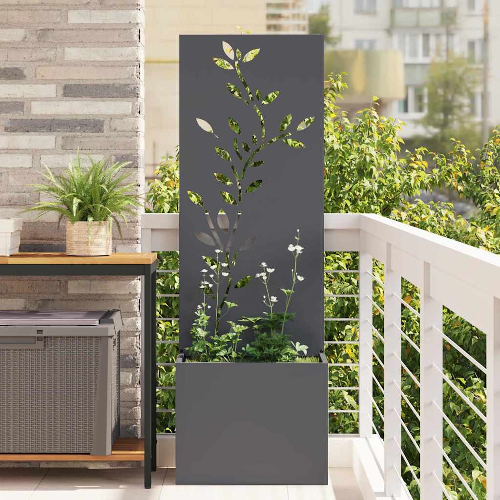 vidaXL Οθόνη Ιδιωτικότητας Κήπου Floral Ανθρακί 50 x 32 x 150 εκ