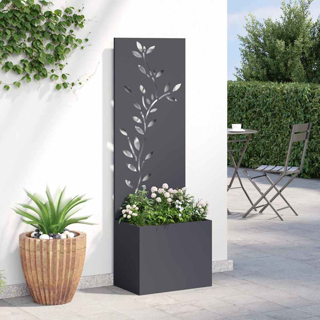 vidaXL Οθόνη Ιδιωτικότητας Κήπου Floral Ανθρακί 50 x 32 x 150 εκ
