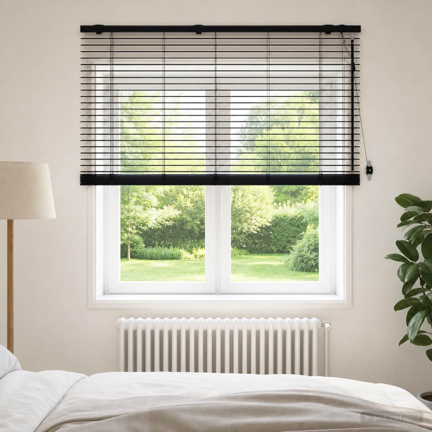 vidaXL Βενετσιάνικη Σκίαση Μαύρο 130 x 160 εκ 35 mm