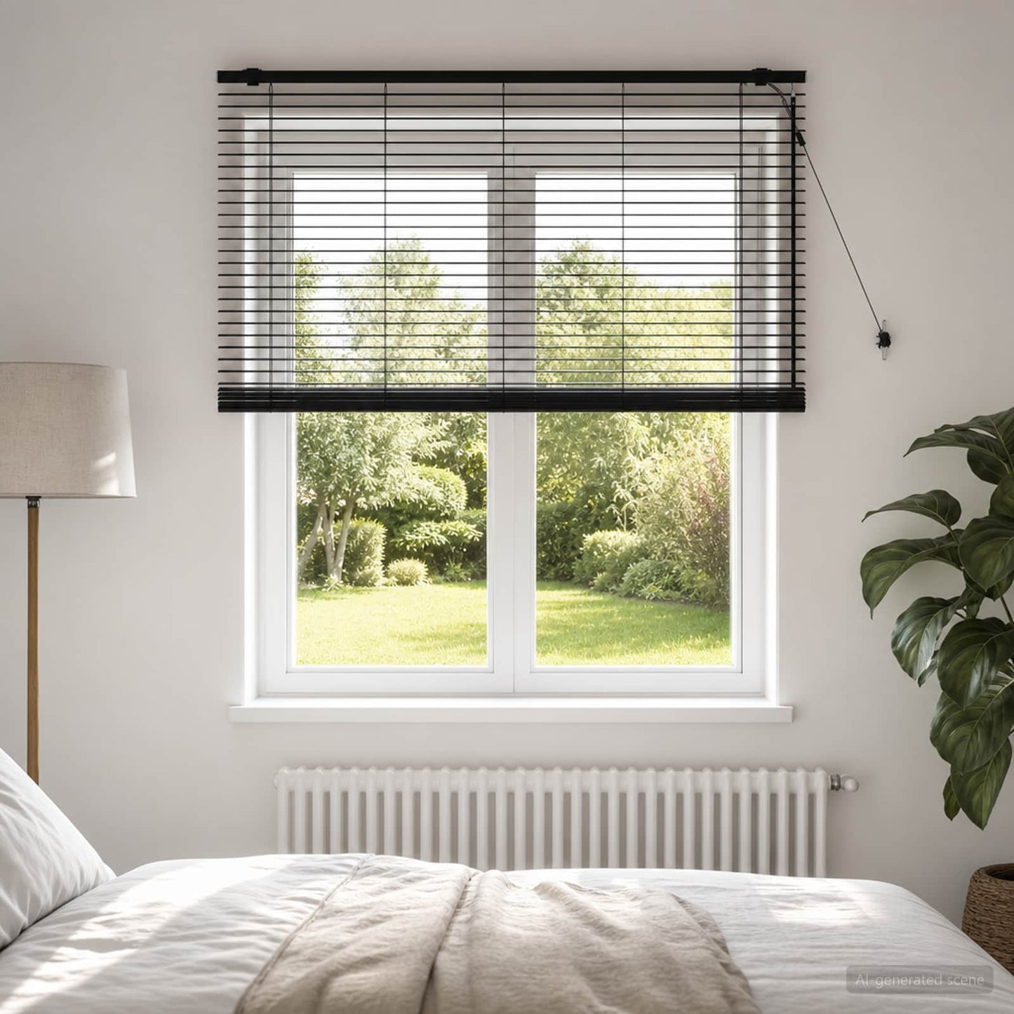 vidaXL Βενετσιάνικη Σκίαση Μαύρο 150 x 160 cm 35 mm