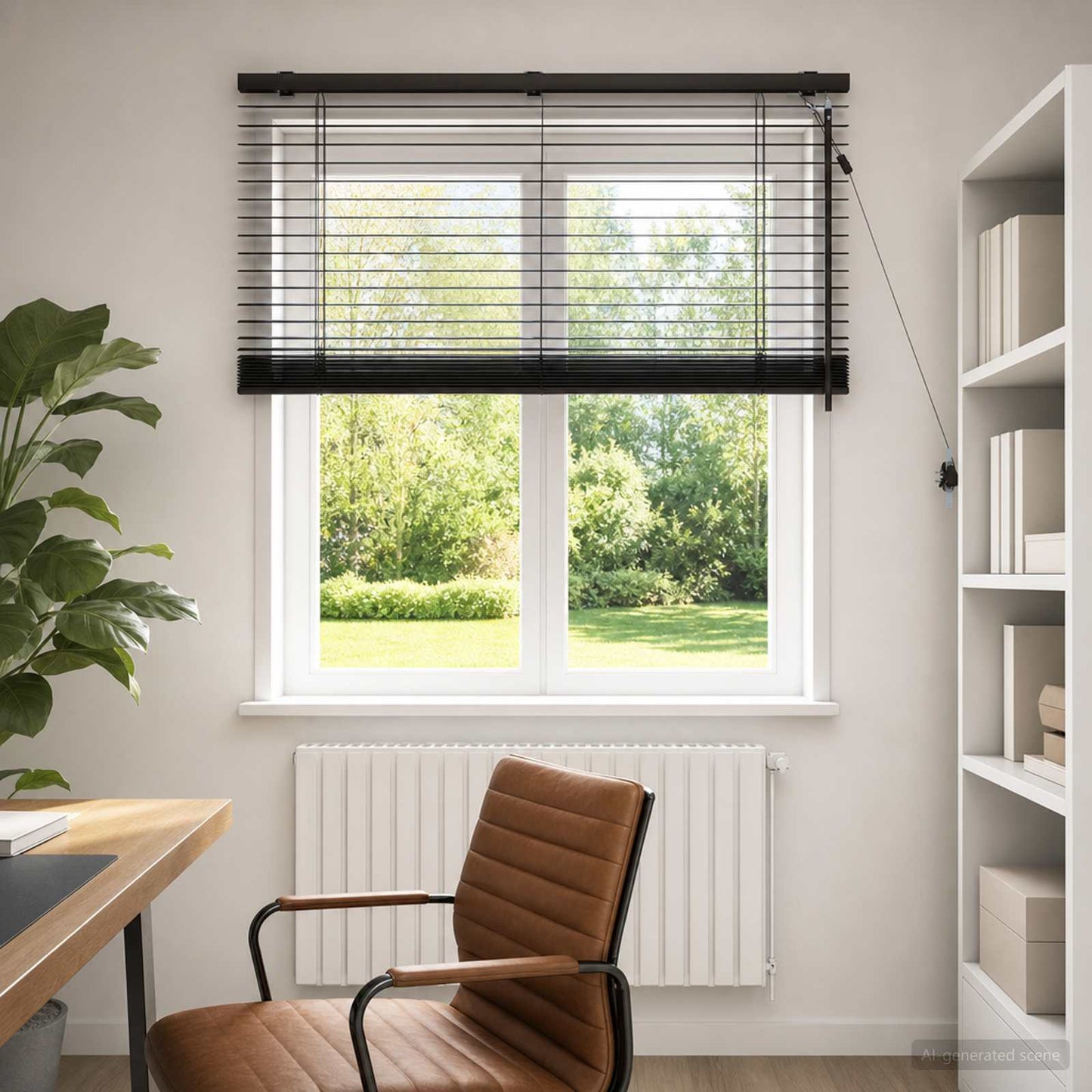 vidaXL Βενετσιάνικη Σκίαση Σκούρο Καφέ 120 x 130 εκ 35 mm