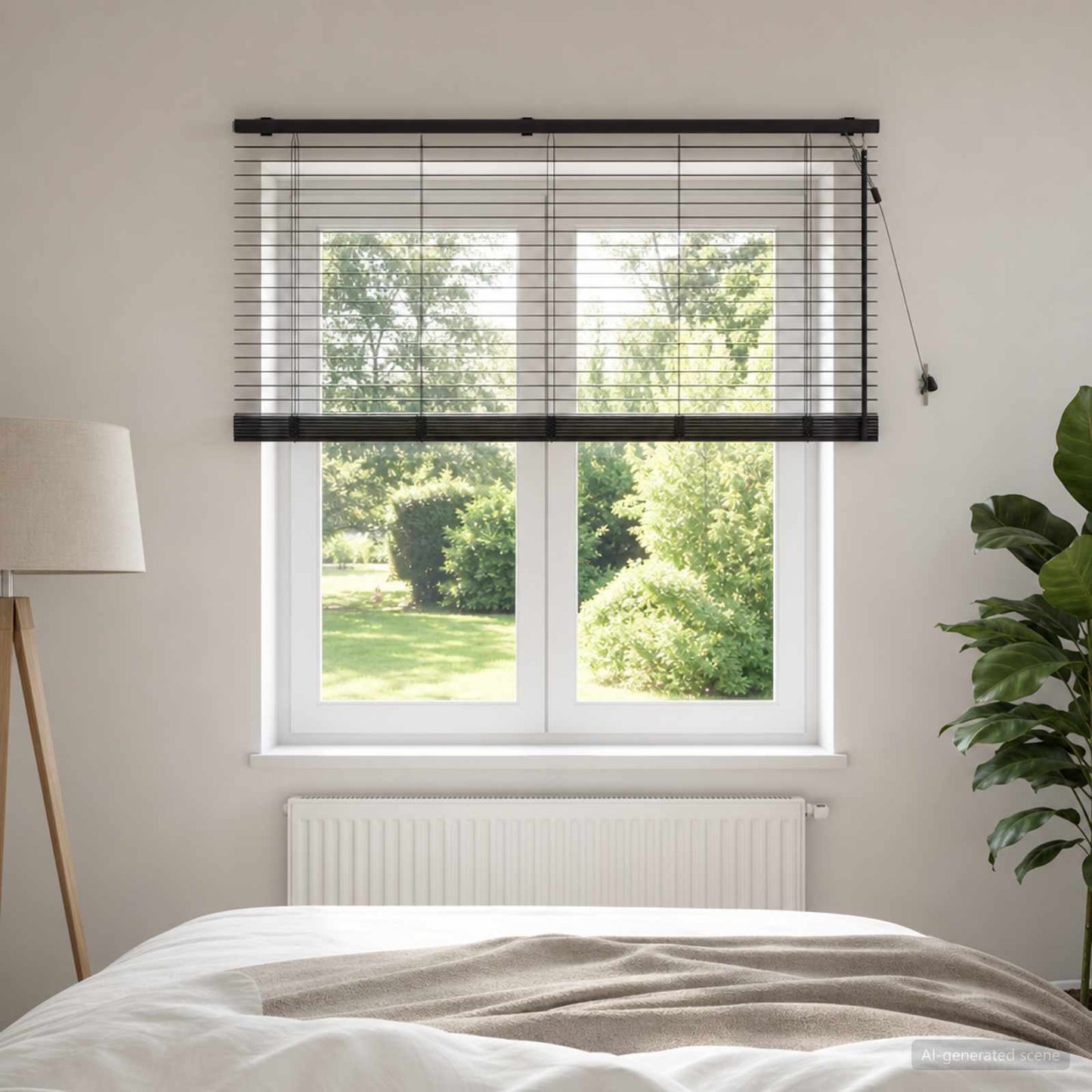 vidaXL Βενετσιάνικη Σκίαση Σκούρο Καφέ 160 x 160 cm 35 mm