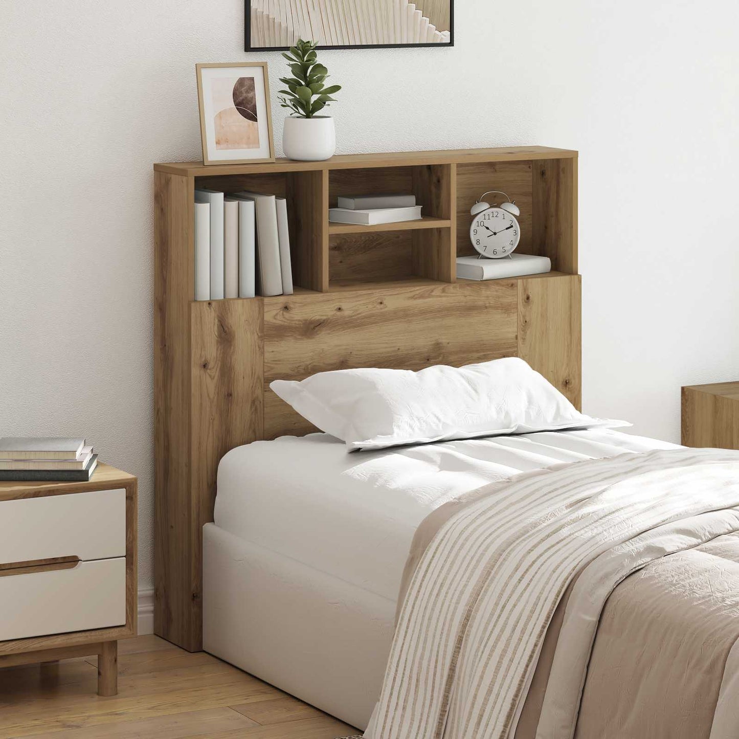 vidaXL Κρεβάτι με Κεφαλάρι Artisan Oak Επεξεργασμένο Ξύλο