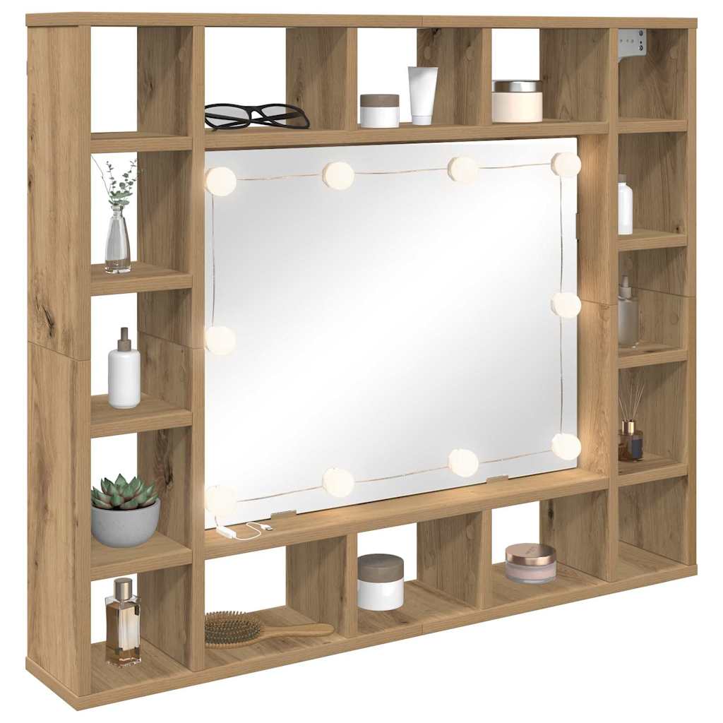 vidaXL Ντουλάπα Καθρέφτη με ράφι Artisan Oak 91 x 15 x 76,5 εκ.