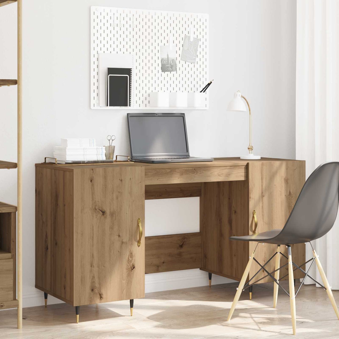 vidaXL Γραφείο artisan δρυς Επεξεργασμένο ξύλο 140 x 50 x 75 εκ.
