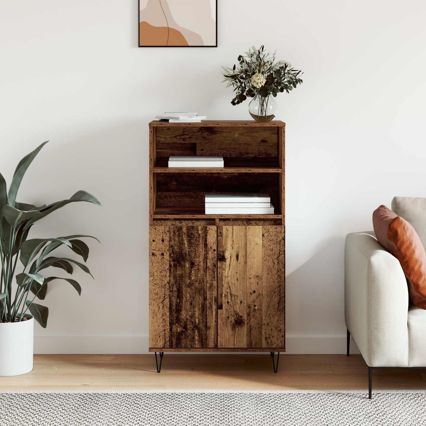 vidaXL Highboard Καφέ 60 x 36 x 110 εκ. Επεξεργασμένο ξύλο