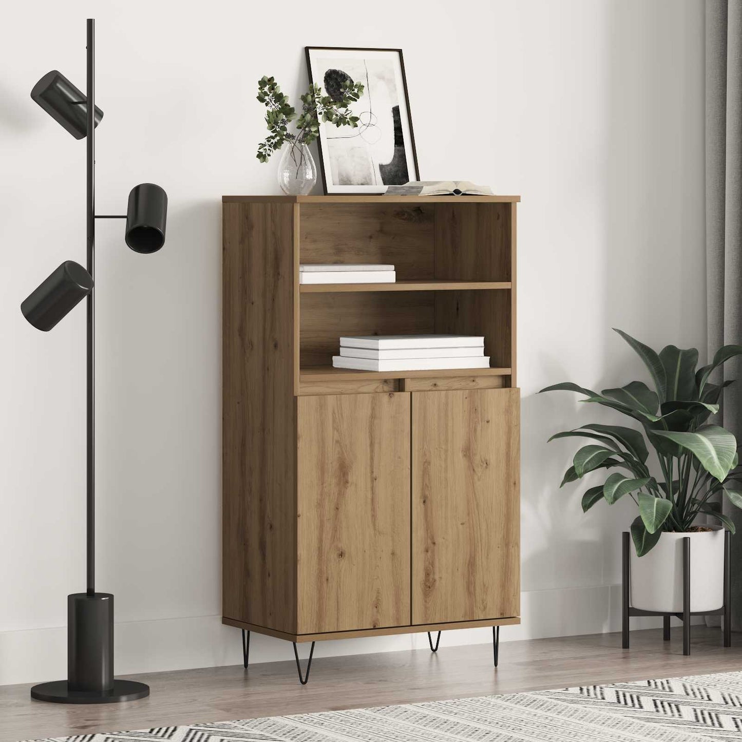 vidaXL Highboard Καφέ 60 x 36 x 110 εκ. Επεξεργασμένο ξύλο