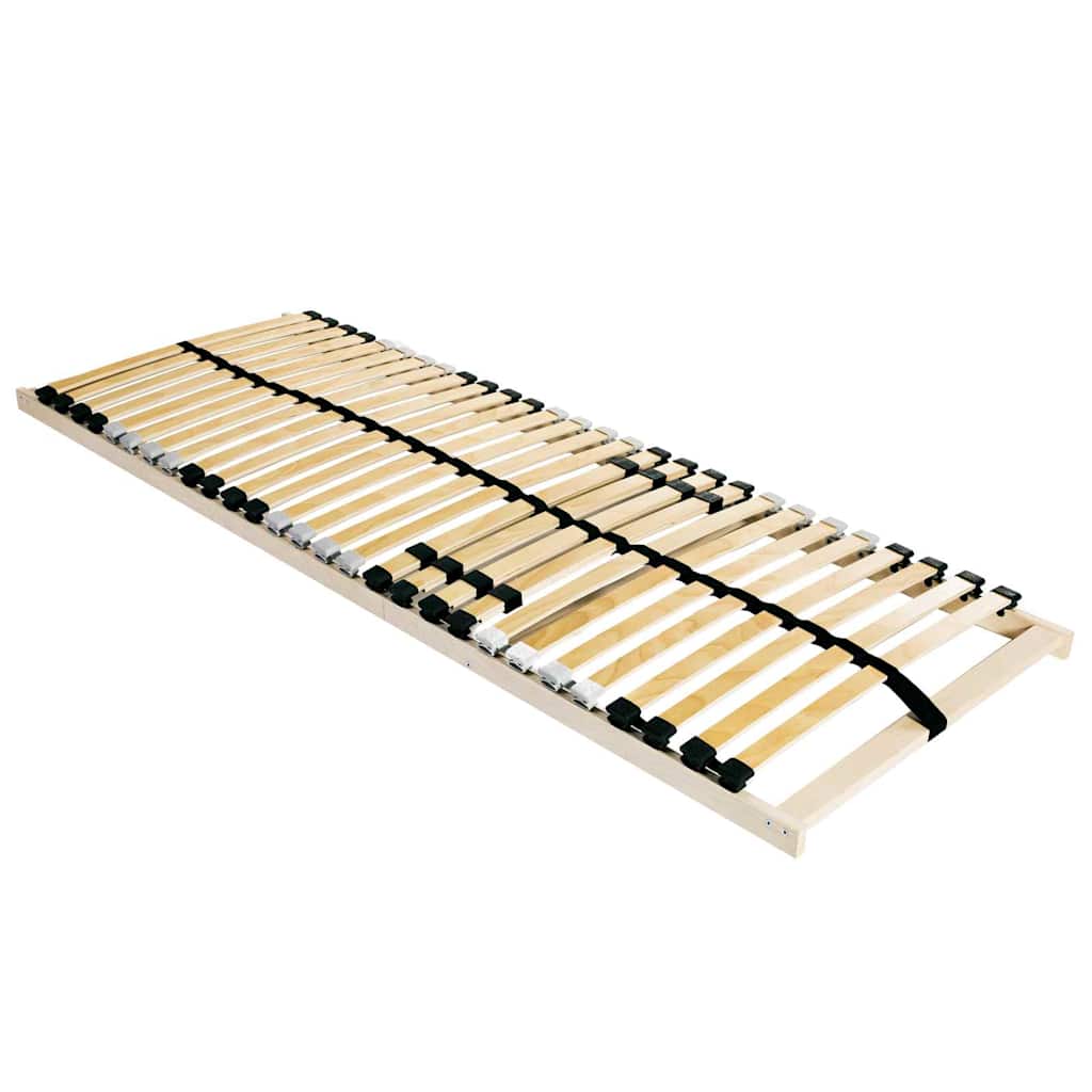 vidaXL Βάση κρεβατιού με λάμες Καφέ 120 x 190 cm Στερεό ξύλο οξιάς
