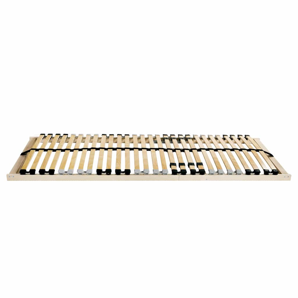 vidaXL Βάση κρεβατιού με λάμες Καφέ 140 x 190 cm Στερεό ξύλο οξιάς