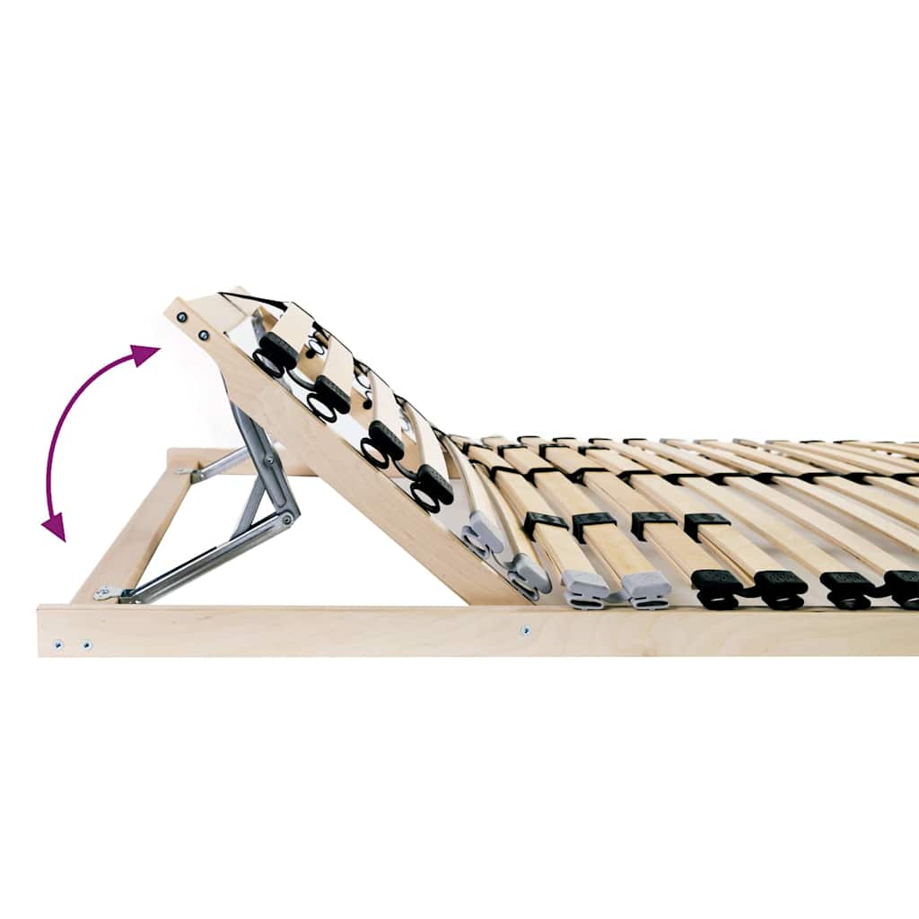vidaXL Βάση κρεβατιού με λάμες Καφέ 120 x 190 cm Στερεό ξύλο οξιάς