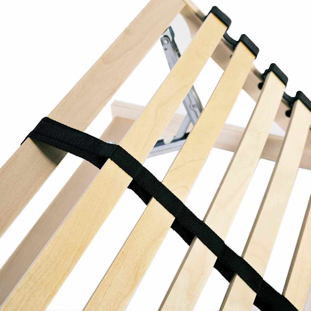 vidaXL Βάση κρεβατιού με λάμες Καφέ 120 x 190 cm Στερεό ξύλο οξιάς