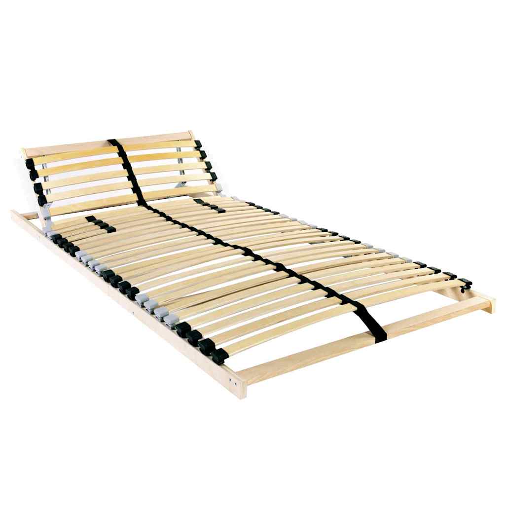 vidaXL Βάση κρεβατιού με λάμες Καφέ 120 x 190 cm Στερεό ξύλο οξιάς