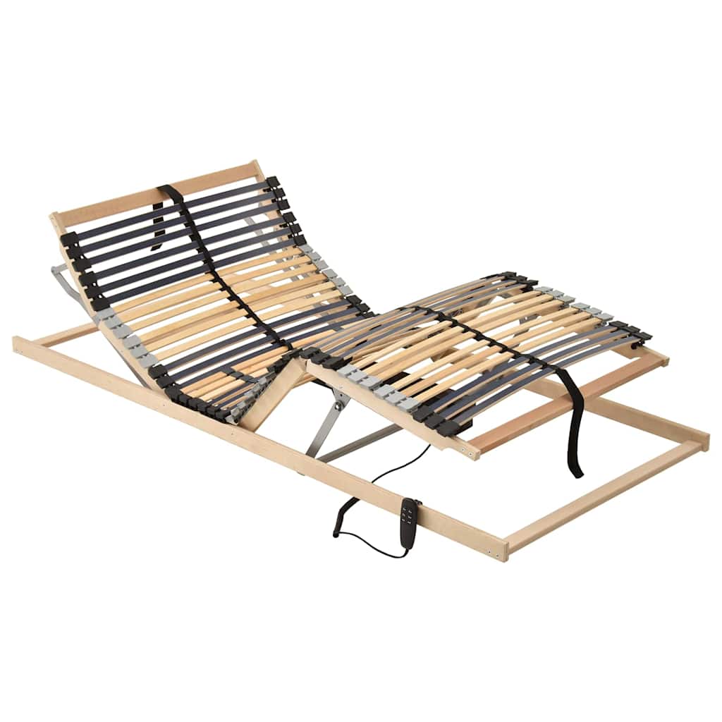 vidaXL Βάση κρεβατιού με λάμες Καφέ 100 x 190 cm Στερεό ξύλο οξιάς