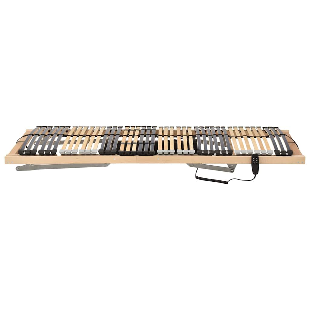 vidaXL Βάση κρεβατιού με λάμες Καφέ 100 x 190 cm Στερεό ξύλο οξιάς