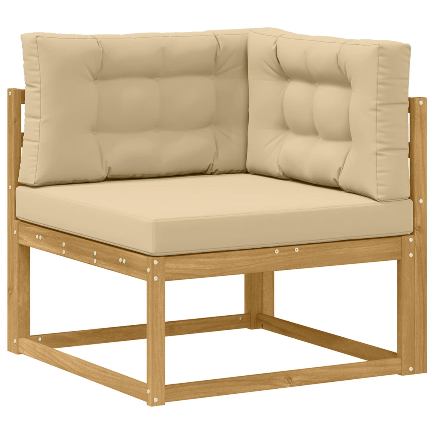 vidaXL Σειρά Καναπέ Εξωτερικού 4 τμχ. Λευκό και Μπεζ Πολυεστέρας