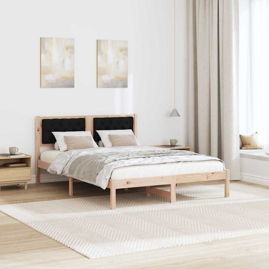 vidaXL Σκελετός Κρεβατιού Μαύρο 140 x 200 cm Στερεά ξυλεία πεύκου