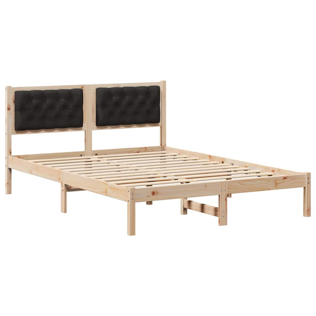 vidaXL Σκελετός Κρεβατιού Μαύρο 140 x 200 cm Στερεά ξυλεία πεύκου