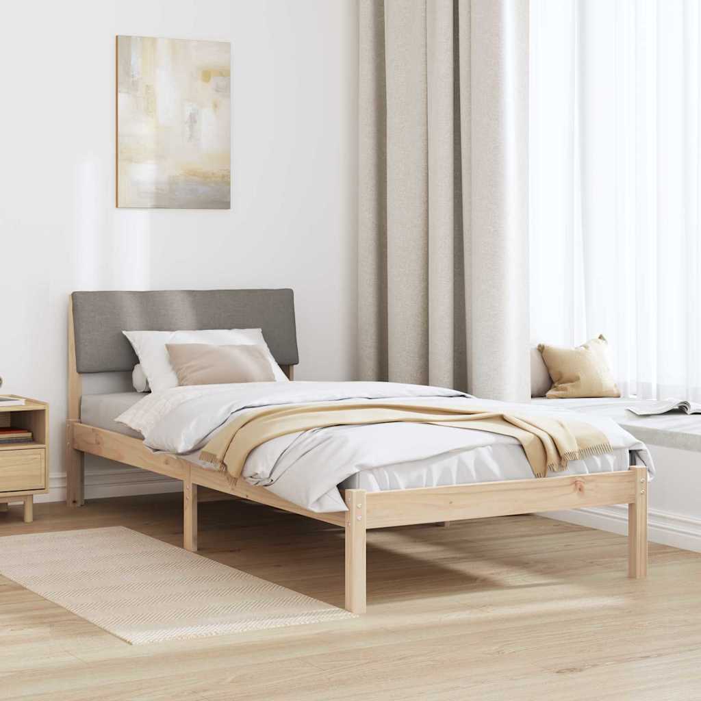 vidaXL Σκελετός Κρεβατιού Καφέ και ταμπά 90 x 200 cm Μασίφ ξύλο πεύκου