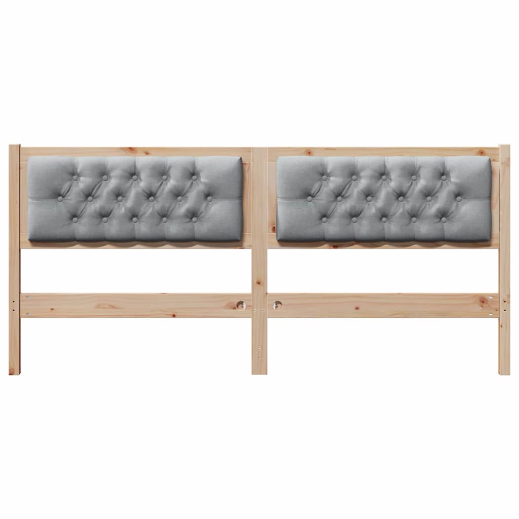 vidaXL Κεφαλάρι Άλλο Καφέ και ανοιχτό γκρι 180 cm Μασίφ ξύλο πεύκου