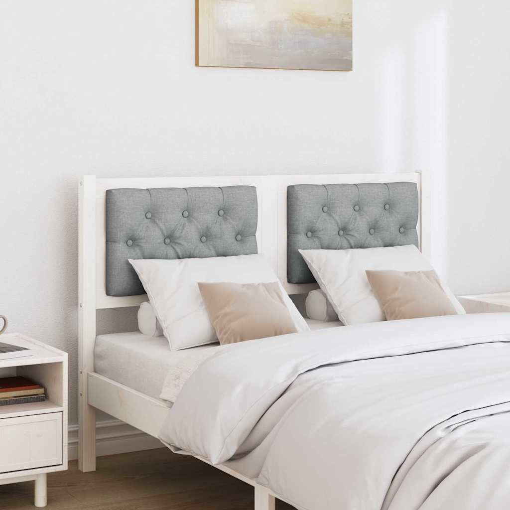 vidaXL Κεφαλάρι Άλλο Λευκό και ανοιχτό γκρι 135 cm Μασίφ ξύλο πεύκου