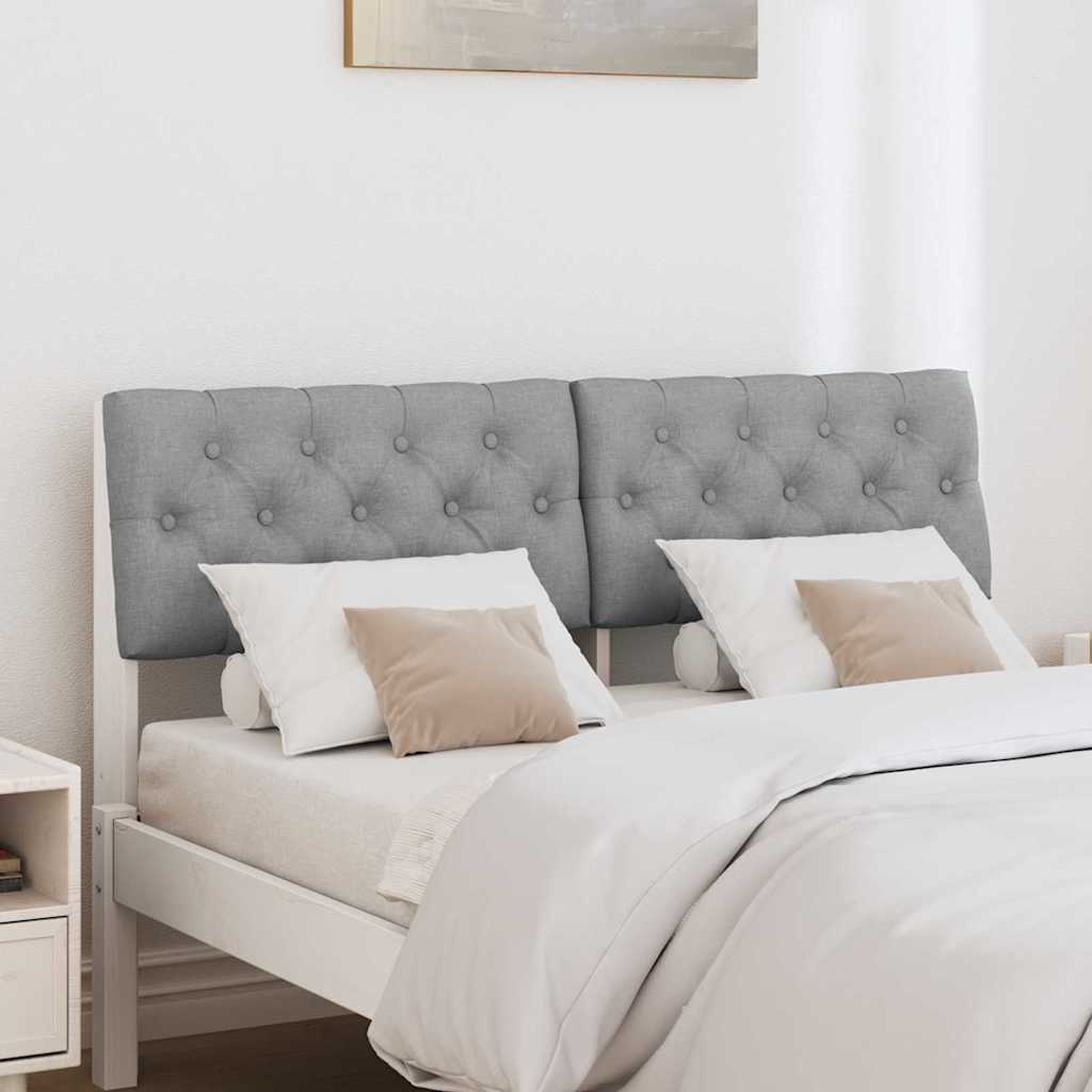vidaXL Ταπετσαρισμένο κεφαλάρι Ανοιχτό γκρι 120 cm