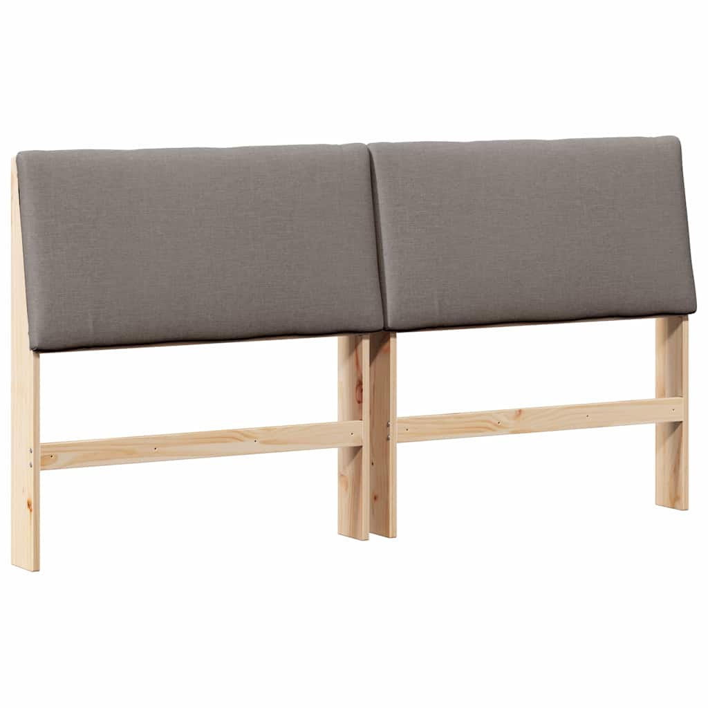 vidaXL Ταπετσαρισμένο κεφαλάρι Taupe 180 cm Στερεά ξυλεία πεύκου