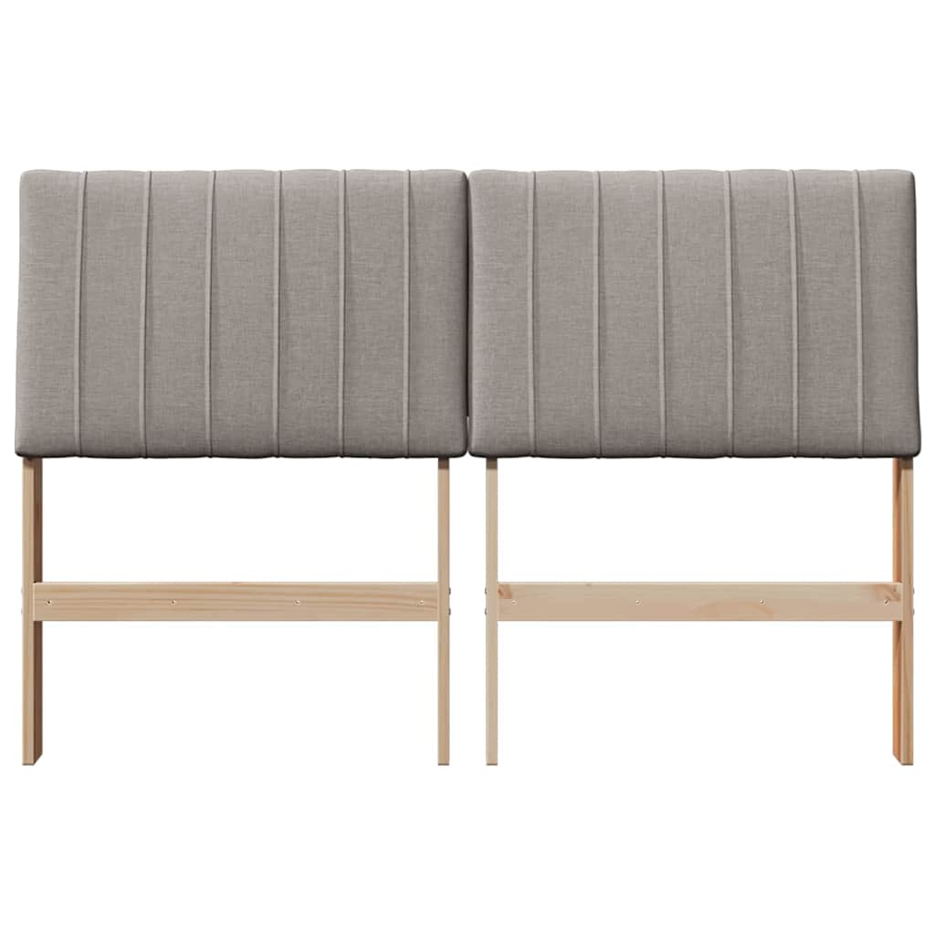 vidaXL Ταπετσαρισμένο κεφαλάρι Taupe 135 cm Στερεά ξυλεία πεύκου