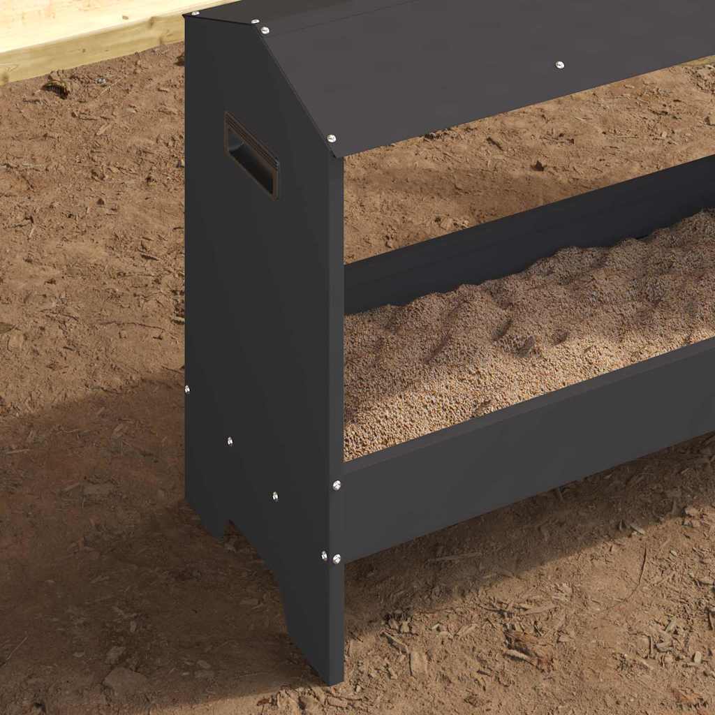 vidaXL Τάφος ταΐσματος κοτόπουλων Μαύρο 81 x 32 x 53,5 εκ