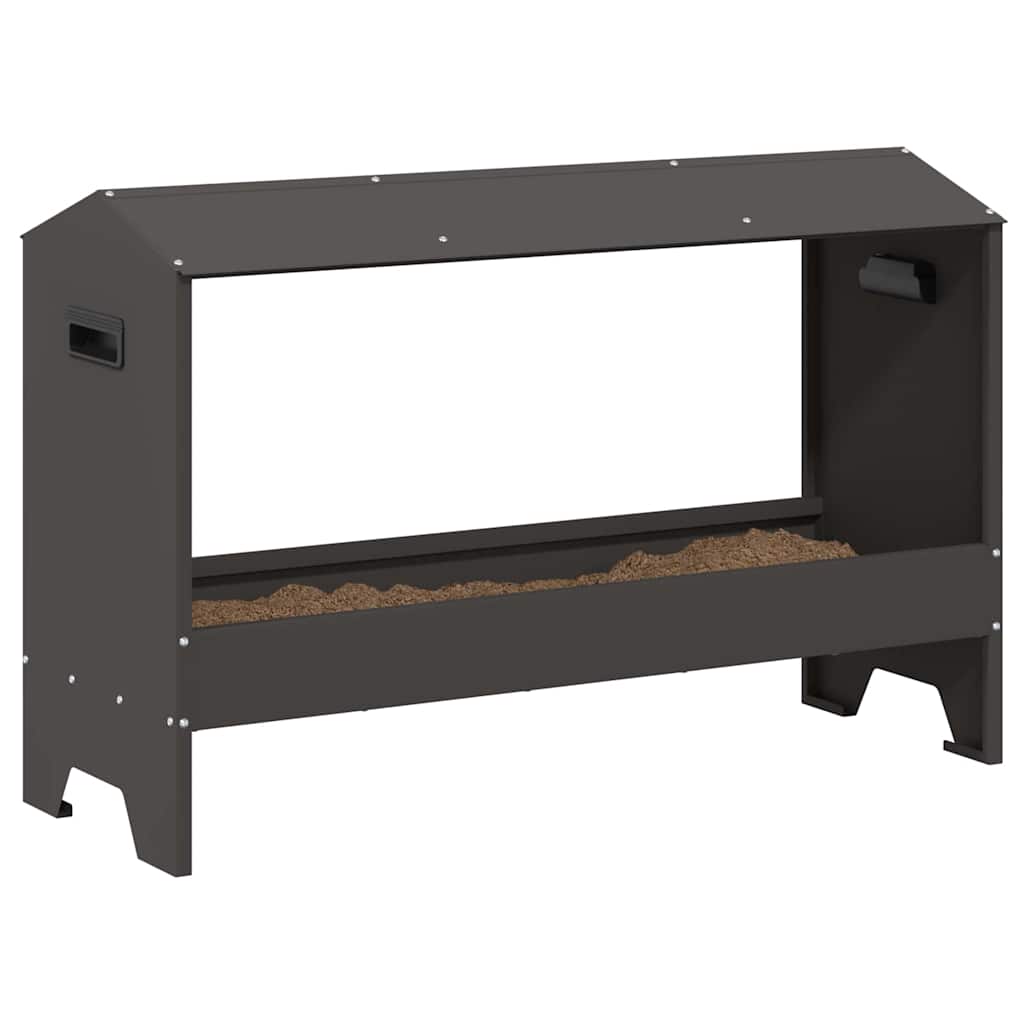 vidaXL Τάφος ταΐσματος κοτόπουλων Μαύρο 81 x 32 x 53,5 εκ