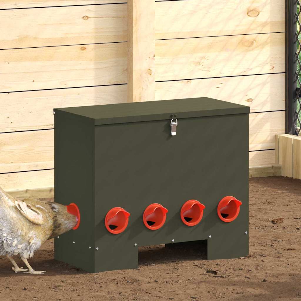 vidaXL Ταΐστρα κοτόπουλων Λαδί 60,5 x 29 x 51 εκ. 25 kg