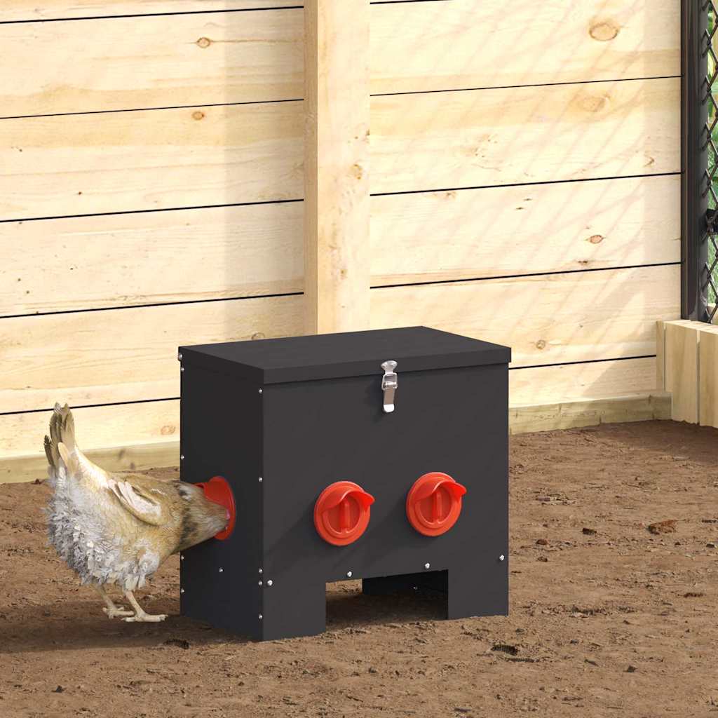 vidaXL Ταΐστρα κοτόπουλων Μαύρο 40,5 x 25 x 38 εκ. 20 kg