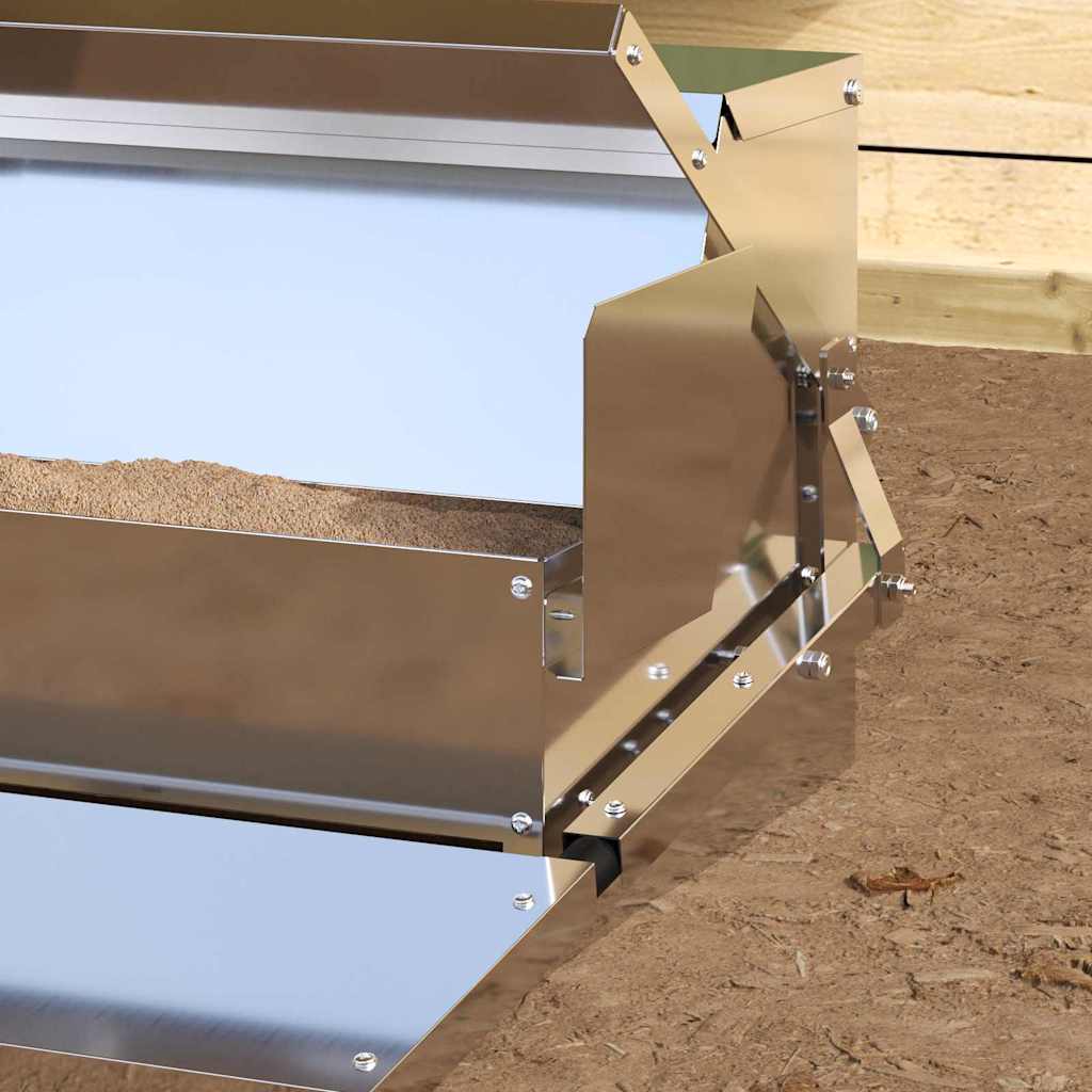 vidaXL Ταΐστρα Κοτόπουλου με Πεντάλ Ασημί 50 x 40 x 29 εκ. 2 κιλά