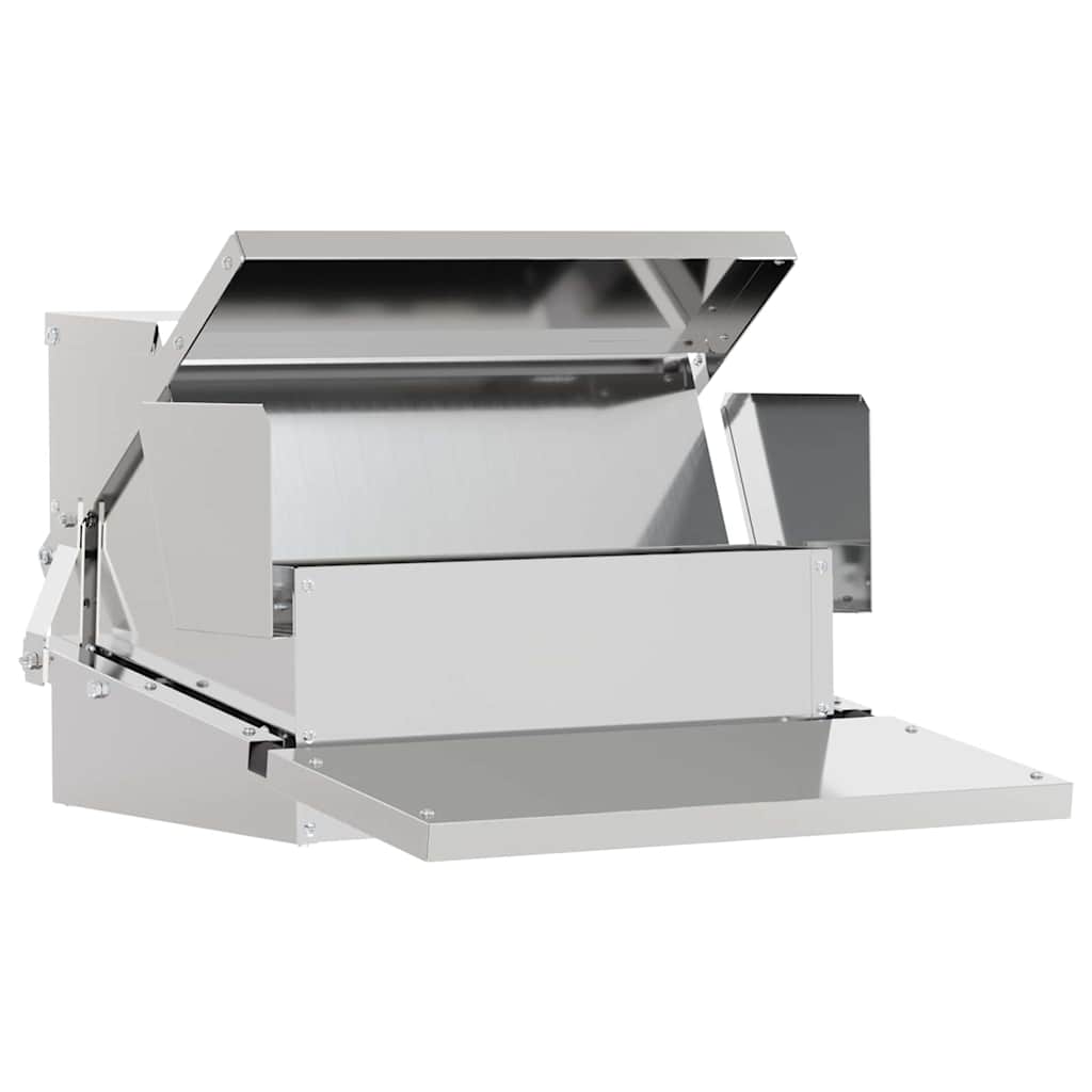 vidaXL Ταΐστρα Κοτόπουλου με Πεντάλ Ασημί 50 x 40 x 29 εκ. 2 κιλά